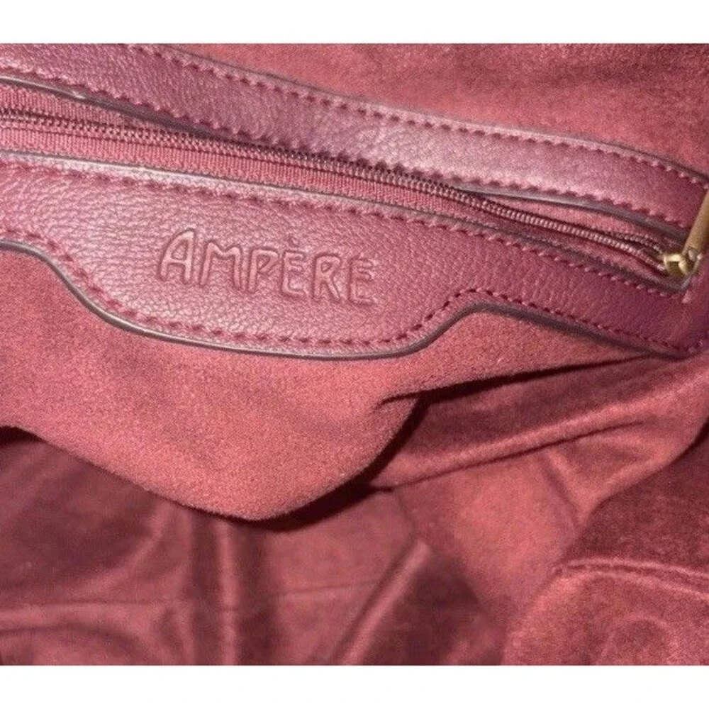 Ampere Large Oxblood Vegan Leather Shoppers Tote Shoulder Bag No Crossbody Strap